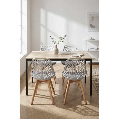 Mesas Comedor - Mesa Black Rectangular Dino 100x60 cm - Madera Natural (1/5)