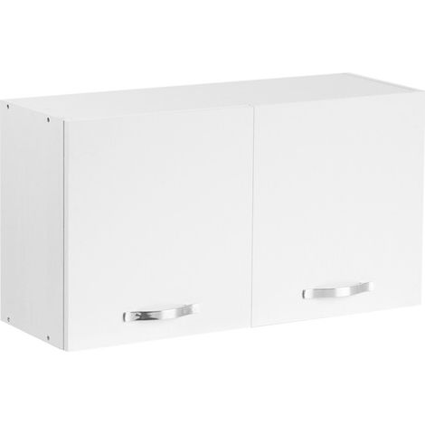 Pensile sopracappa Bianco Frassinato con 2 ante da cucina Cm 90x32xh49 (1/3)