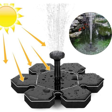 MINKUROW Solarbrunnen, 1,5 W Solarteichpumpe mit 4 Effekten  Solarwasserpumpe mit einer maximalen Höhe von 70 cm  Solar-Schwimmbrunnenpumpe für Gartenteich oder Aquarium Springb