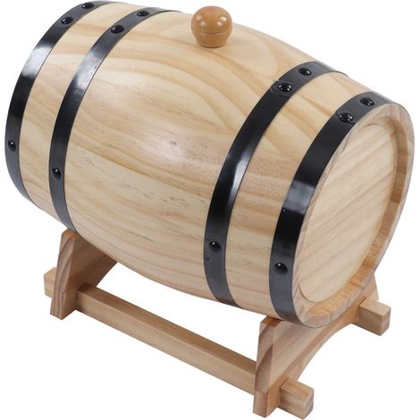 Fût de Vin en Pin pour Vieillissement, Tonneau à Bière en Bois pour Bar, Restaurant et Barbecue
