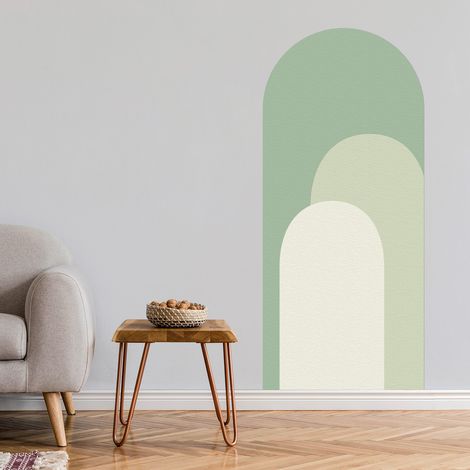 SIENTICE Set mit 2 selbstklebenden geometrischen Wandaufklebern für Wohnzimmer oder Inneneinrichtung, 40 cm x 180 cm, Grün