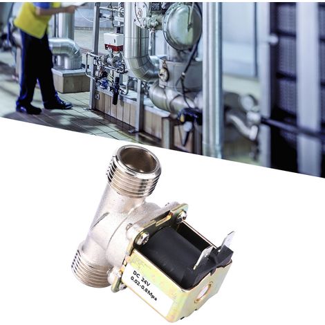 Électrovanne électrique en laiton DC24V G1/2 NC normalement fermée pour entrée d'eau (1/5)