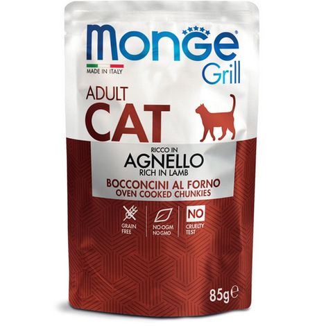Monge Grill Cat Adult Agnello - Monge Grill Cat Adult Agnello - Bustina Da 85 Gr