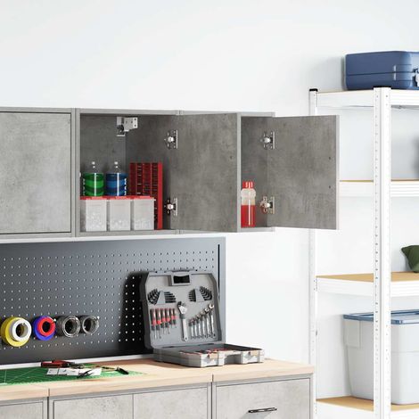 Maison Exclusive - Armoires murales de garage 2 pcs gris béton bois d'ingénierie