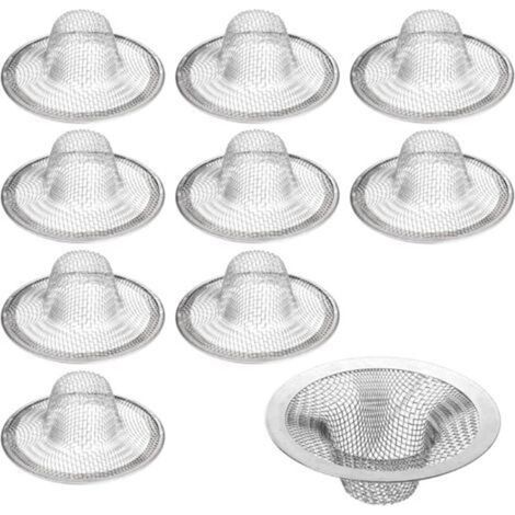 10-teiliges Edelstahl-Spülbeckengitter (7 cm) – Korrosionsbeständig, feinmaschig, leicht zu reinigen für Badewanne, Dusche und Küchenspüle (1/5)