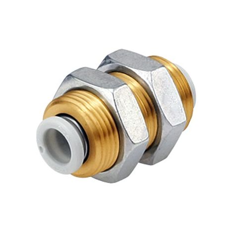 Raccord union de cloison SMC KQ2 vers Enfichable 3/8 pouce Enfichable 3/8 pouce ( Prix pour Sachet de 10 )