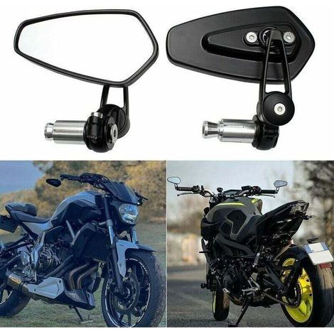 Specchietto retrovisore per manubrio moto, compatibile con XJ6 MT01 MT03 MT07 MT09 (nero) (1/4)