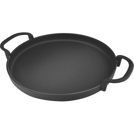 Grille de barbecue en fonte de 30,5 cm - Plaque de cuisson ronde avec poignées - Poêle en fonte (1/5)