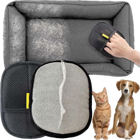 2 Pièces Gant Poil Chat, Gant Ramasse Poils Animaux, Gant Anti Poils Animaux, Gant pour Enlever Les Poils de Chien sur Meubles et Vêtement (1/5)