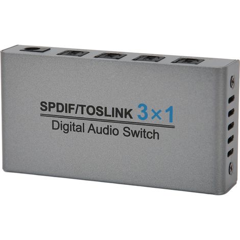 Commutateur audio numérique optique SPDIF/Toslink 3 entrées/1 sortie avec télécommande pour PS5, Xbox et TV HD (1/5)