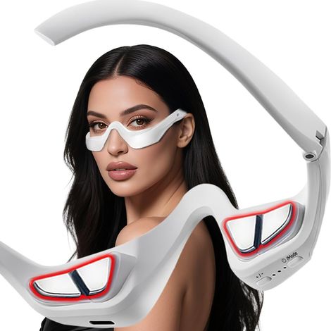 Appareil de thérapie de lumière rouge sous l'œil avec microcurren, massage oculaire contour 3D pour cercles sombres, sacs oculaires et rides, appareil de traitement sous l'œil rechargeable (1/5)