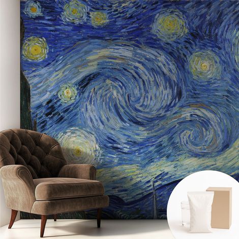 Carta Da Parati Non Tessuto - Con Colla Gratuita - Con Motivi Moderni - Design Elegante Per Pareti Vortice notturno 250x250 cm (1/5)