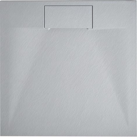 Piatto doccia minimalista con scarico SMC effetto pietra naturale grigio 80 x 80 x 3 cm Azzurro