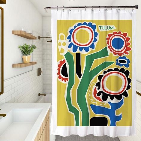 Weißer Duschvorhang - 150x180cm - Wasserabweisend und Schimmelresistent