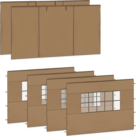 VONROC Parois latérales 6x4,5 m beige set 6 pièces étanche UV50+ pour tente double PT502XX PT815AA (1/3)