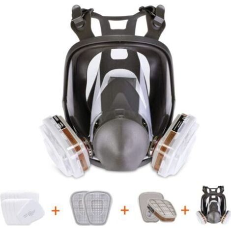 -Masque respiratoire intégral, masque facial peint, vapeurs et poussières organiques, deux raccords (1/4)