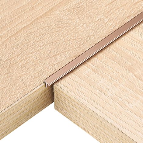 6Pcs 2.9ft x 0.24" Profilés De Transition En T Pour Sol, Bords En Aluminium Pour Vinyle Remplissant L'Espace Entre Lames De Parquet Carrelage, Rose Gold (1/5)