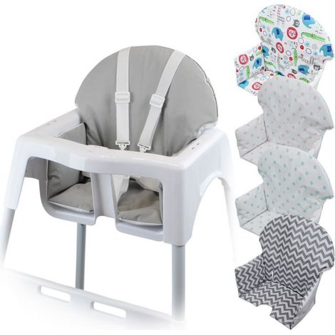 Housse d'assise pour chaise haute bébé – Compatible avec chaise Délice – Matière PVC – Lavable en machine à 30°C – Passages pour harnais 3 points – Monsieur Bébé