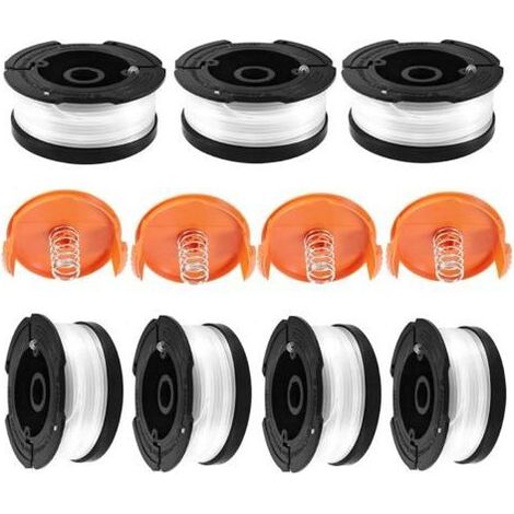 Bobine Fil Coupe Bordure pour Black et Decker Coupe-Bordures, Bobines A6481 A6485 Compatible avec Black et Decker Af-100, 7 Bobine de Fil Debroussailleuse avec 4 Couvercle de Bobine et (1/4)