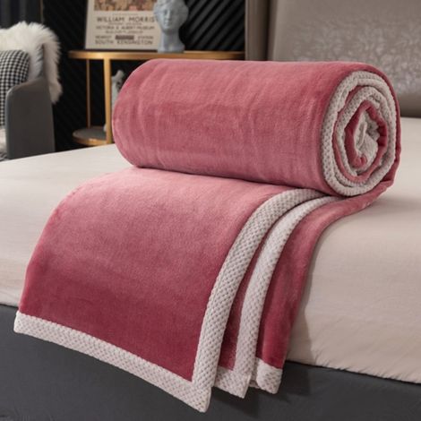 Couverture Polaire Double Face - Flanelle Douce - Pour Canapé Lit Chaise - Usage Intérieur Hivernal ou Estival - 1 Pièce (1/4)
