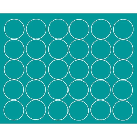 Autocollants ronds de 8 cm, pastilles, 30 pièces, turquoise brillant