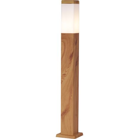 Modern Outdoor Floor Lamp Steel with Wood Print 80cm IP44 - Malois