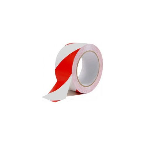 Nastro adesivo segnaletico in PVC rosso e bianco, etichetta nastro adesivo in PVC 50 mm x 33 m