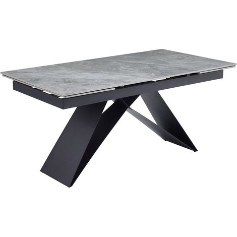 Dimo Tavolo Allungabile Darren 160 – 240 x 90 H 77 Cm – Piano in Ceramica Grigio Design Moderno (1/5)