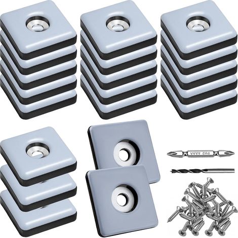 20 Pièces - Patin De Meuble - Patin En Téflon - Protection De Sol Et Mobilier - Résistant À L&39humidité Pour Intérieur Et Extérieur - Noir - 30x7mm