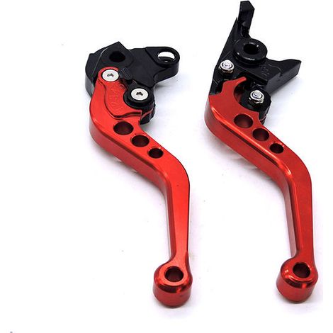 1 Coppia di leve freno a tamburo universali in alluminio CNC per moto (rosse) (1/4)
