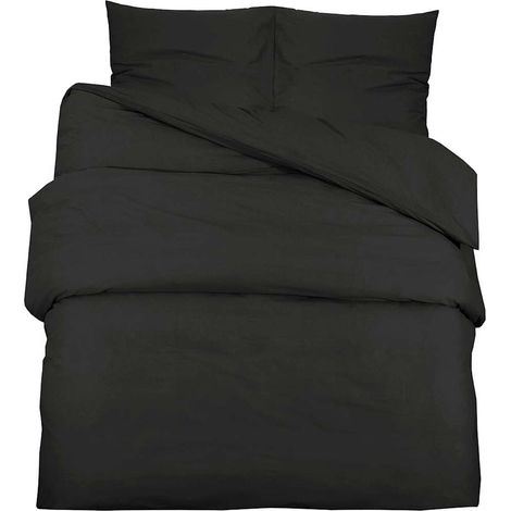 Duvet Cover Set Black 200x200 cm Light-weight Microfiber vidaXL