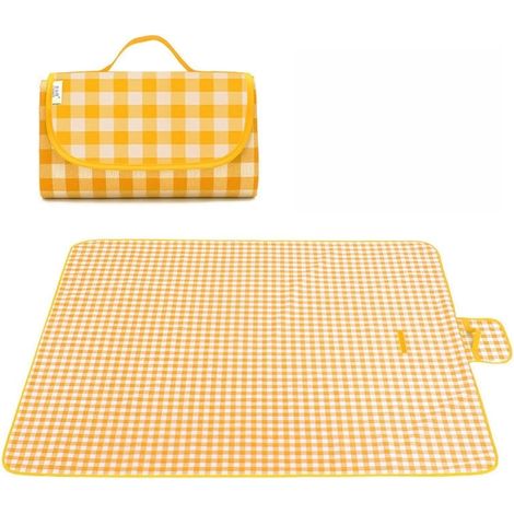 Couverture de pique-nique imperméable – Avec poignée – Fermeture velcro – Pour 2 à 4 personnes – Tapis de pique-nique d'extérieur – 2 x 2 mètres (1/3)