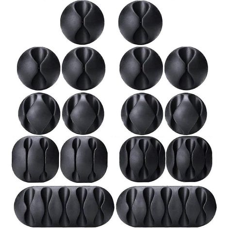 Attaches-câbles, lot de 16, noires, auto-adhésives-AquaForge (1/3)