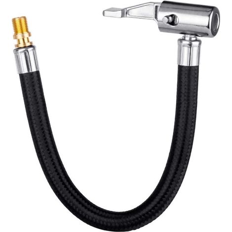 Mandrin de pneu verrouillable avec tuyau en caoutchouc et valve de pneu standard, filetage fin, adaptateur de tuyau de pompe de gonflage de pneu pour torsion, conversion en connexion verrouill (1/4)