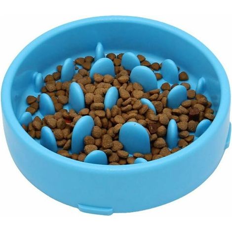 Bol pour chien à alimentation lente, bol pour chien à alimentation lente saine, nourriture saine pour animaux de compagnie (bleu) (1/5)