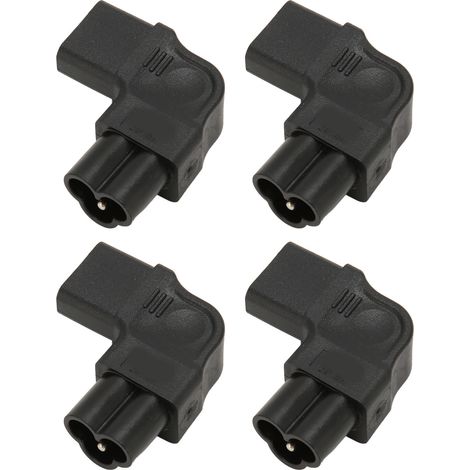 Adaptateur IEC C6 vers C13 90° 10A 250V pour onduleur et PC, lot de 4 pièces (1/5)