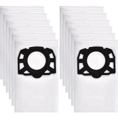 12 Sacs Aspirateur pour Karcher MV4 MV5 MV6 WD4 WD5 WD5/P WD6/P WD 4.200/WD 5.800/SE 5.100/SE 6.100 KFI 487 Sac Filtre Aspirateur 2.863-006.0 (1/5)