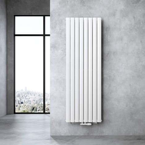 doporro Calefacción de baño 180x61cm Radiador de panel blanco para conexión central vertical de una capa