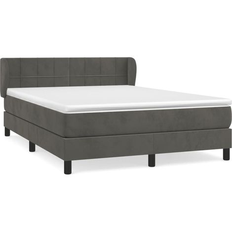 Maison Exclusive - Cama box spring con colchón terciopelo gris os (1/5)