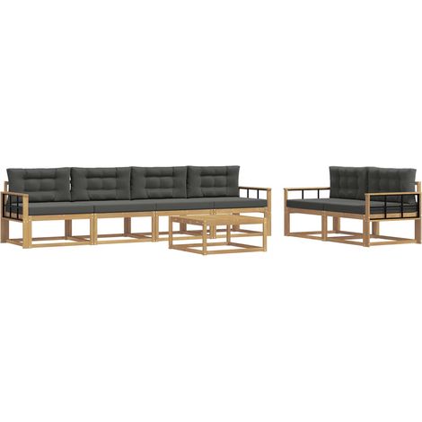 Ensemble de canapés d'extérieur 6 pc Blanc et anthracite vidaXL (1/5)