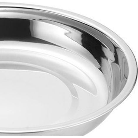Assiettes plates rondes en acier inoxydable 304, assiettes de camping épaisses, assiettes à soupe, ustensiles de table, taille S (16 cm) (1/5)