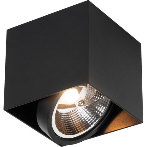 QAZQA Diseño Foco de diseño negro cuadrado AR111 - Box Aluminio Cuadrada Adecuado para LED Max. 1 x 50 Watt