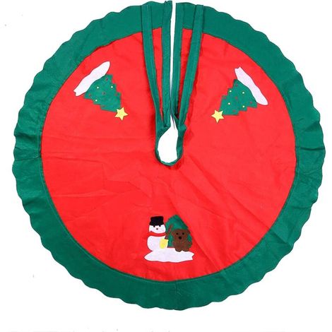90 cm Weihnachtsbaumrock – Baumfußdekoration, Deko für Hauspartys, rote Schürze/Baumfußabdeckung (1/4)