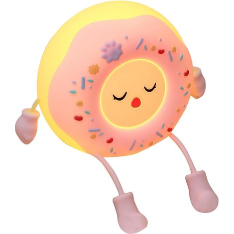 CCYKXAChildren's Night Light with Touch Control, Rechargeable Decorative Donut-Shaped LED Lamp with 2 Adjustable Brightness Levels, Silicone, and Timer (1/5)