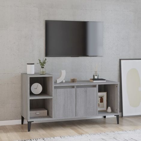 Meuble TV, Banc TV, Support pour Téléviseur, Meuble de Salon Sonoma gris 100x35x55 cm Bois d'ingénierie YHJ54083 (1/5)