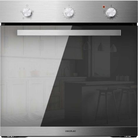 Cecotec Horno Integrable Convencional Bolero Hexa C136000 Mirror Time A. 2800W, 77L, Bajo Consumo, Temporizador, 4 Funciones, Steam Assist, Steam EasyClean, Cooling Fan, Triple Glass, Luz Interior