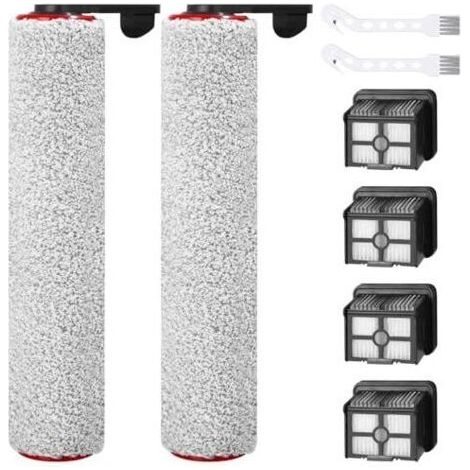 Pair Kit de Filtre d'aspirateur, Accessoires pour Dreame H12 Pro aspirateur sec et humide sans fil, 2 pièces Brosse à rouleau + 4 filtres + 2 brosse de nettoyage pour aspirateur Dreame H12 Pro (1/5)