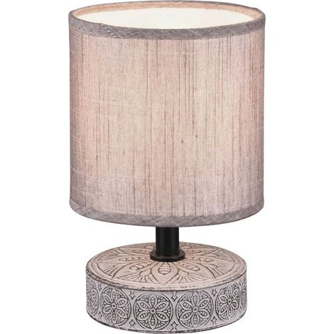 Lampe de table moderne marron base en céramique avec abat-jour en tissu Marie Trio Lighting (1/5)