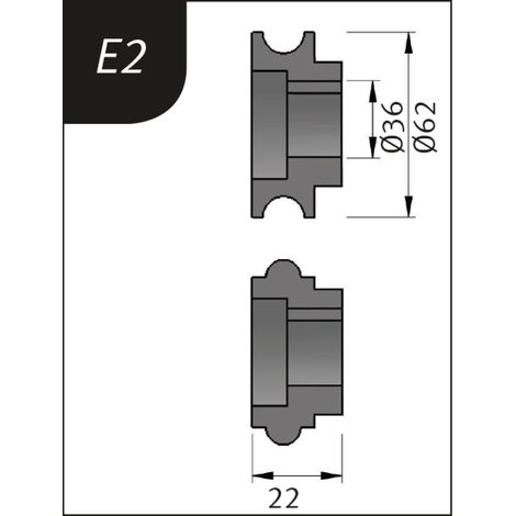Metallkraft Biegerollensatz Typ E2, Ø 62 x 36 x 22 mm, 3880132 (1/2)