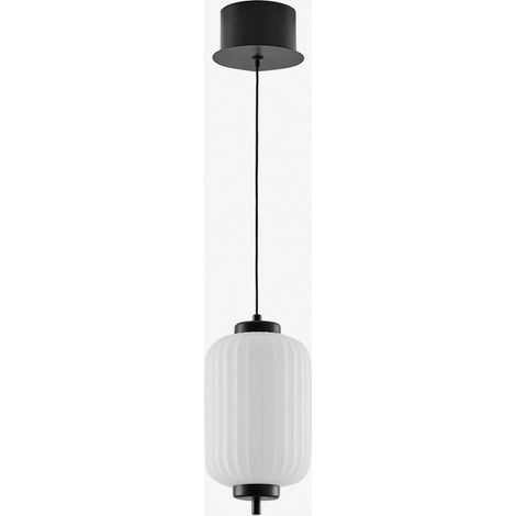 Plafonnier LED en fer et avec 1 boule en verre Necsar SKLUM Noir